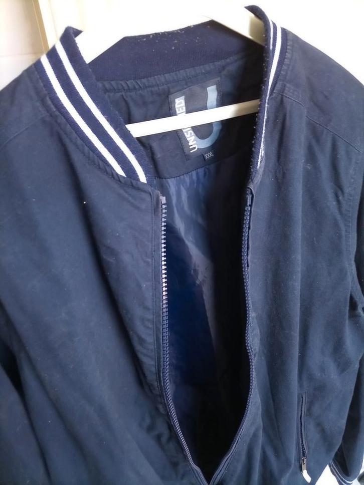 Unsigned blauwe jas.  Maat XXL., Kleding | Heren, Jassen | Zomer, Zo goed als nieuw, Overige maten, Blauw, Ophalen of Verzenden