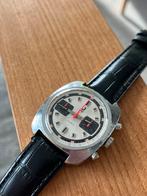 Vintage chronograaf horloge, Polshorloge, Ophalen, Overige merken, Leer