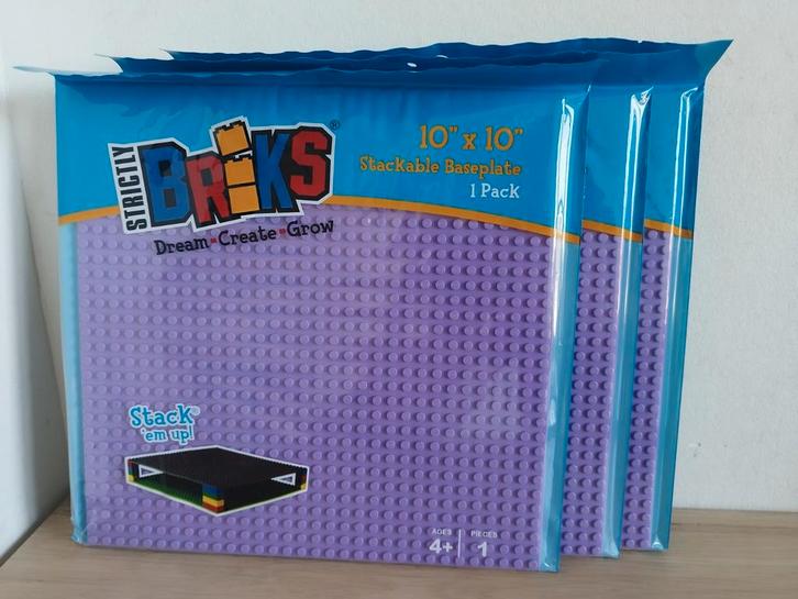 Strictly Briks Basisplaten Lavendel - 3 stuks, Kinderen en Baby's, Speelgoed | Bouwstenen, Nieuw, Overige merken, Ophalen of Verzenden