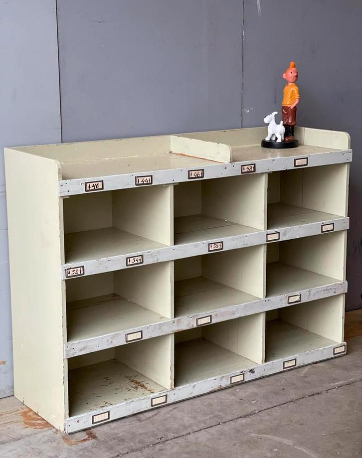 Vintage Industrieel Postvakkenkast, Huis en Inrichting, Kasten | Overige, Gebruikt, Ophalen of Verzenden