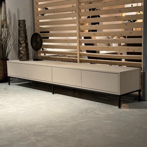 tv dressoir hotel chique fine 240cm taupe (ook zwevend), Huis en Inrichting, Kasten | Dressoirs, Zo goed als nieuw, 200 cm of meer