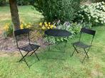 Mooi oud bistro setje, Tuin en Terras, Tuintafels, Ophalen, Zo goed als nieuw, Rond, Metaal