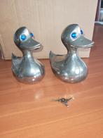 2 zilveren Spaarpotjes, Ophalen of Verzenden, Metaal of Blik, Overige thema's