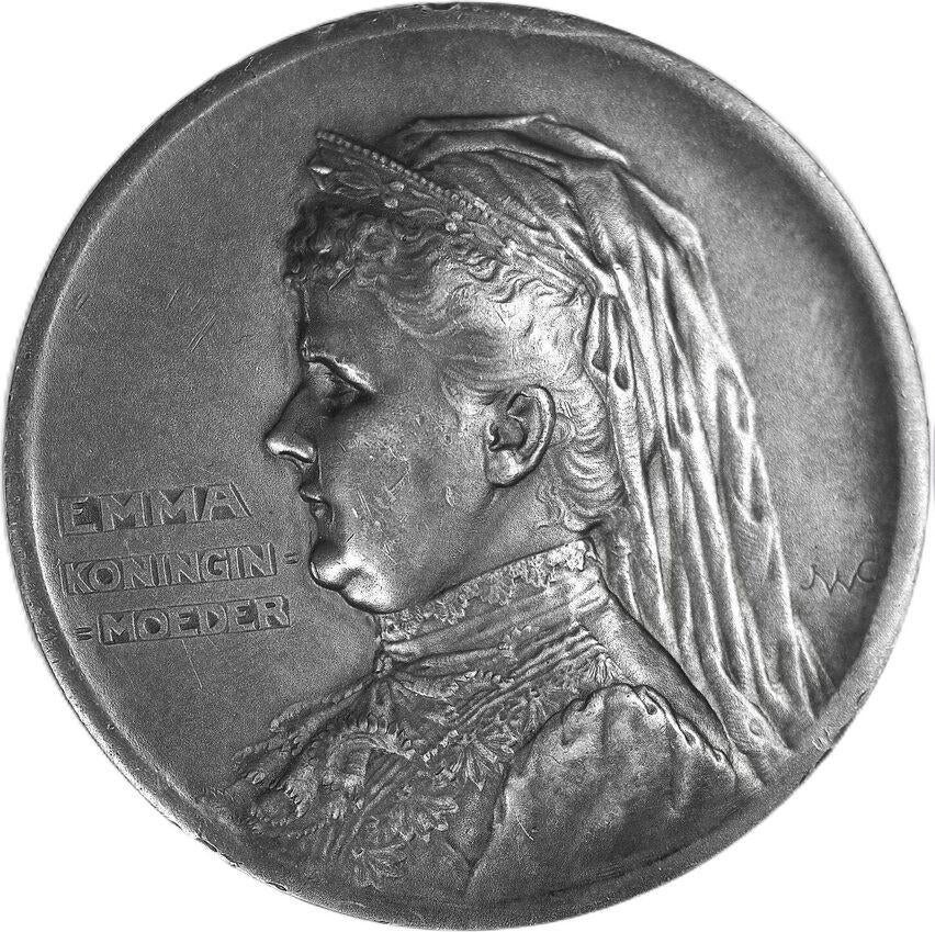 Prijspenning van Koningin Emma, toegekend als eerste prijs, Postzegels en Munten, Penningen en Medailles, Ophalen of Verzenden