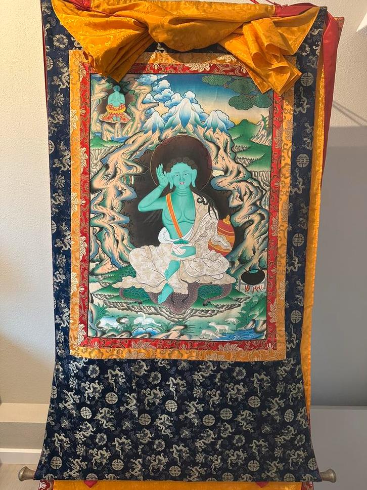 Tibetaanse Thangka Milarepa, Antiek en Kunst, Kunst | Niet-Westerse kunst, Ophalen of Verzenden