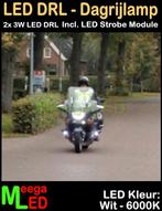 LED Motor  Strobe Flitser - 2x 3W Zilver RF AB - Wit, Ophalen of Verzenden