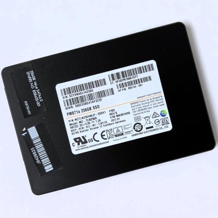 Samsung 256GB 2.5 inch SATA TLC SSD, Computers en Software, Harde schijven, Gebruikt, Intern, SSD, SATA, Ophalen