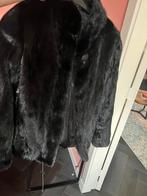 Zwarte bontjas Nerts, Kleding | Dames, Zwart, Ophalen of Verzenden, Maat 36 (S), Gedragen