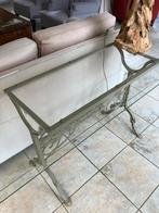 Side tables van gietijzer met glasplaat, Huis en Inrichting, Tafels | Sidetables, 100 tot 150 cm, Ophalen of Verzenden, Zo goed als nieuw