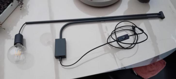 Zwarte Uitschuifbare Wandlamp, Huis en Inrichting, Lampen | Wandlampen, Zo goed als nieuw, Metaal, Ophalen
