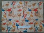 Katoentricot. 107x144cm. Flamingo. Vlinder. Vogel. Plant., Hobby en Vrije tijd, Stoffen en Lappen, Nieuw, Overige materialen, Beige