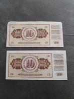 Joegoslavië 10 Dinar Biljetten - Set van Twee, Ophalen, 10 gulden, Setje