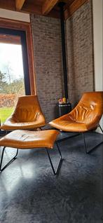 Jess design Beal fauteuils met voetenbank, Huis en Inrichting, Fauteuils, Ophalen, Zo goed als nieuw, 75 tot 100 cm, Leer