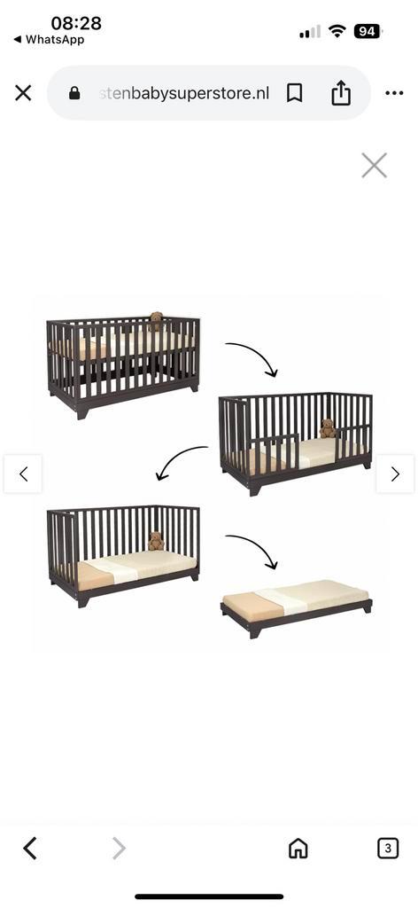 Meegroeiledikant van asten superstore zwart, Kinderen en Baby's, Kinderkamer | Bedden, Gebruikt, Minder dan 140 cm, 70 tot 85 cm