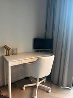 Wooden desk white, Huis en Inrichting, Bureaus, Ophalen, Zo goed als nieuw
