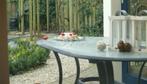 Tuintafel met stoelen gratis, Tuin en Terras, Ophalen, Gebruikt, Rechthoekig, Hout