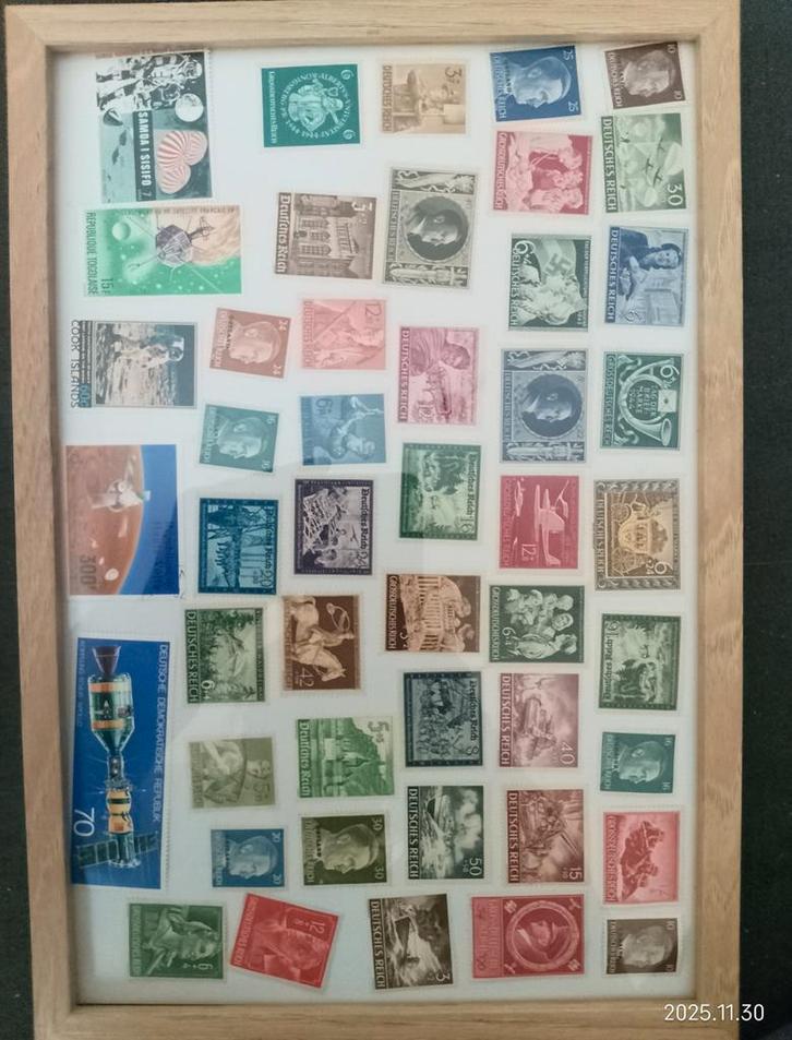 Collectie Duitse Rijk Postzegels in Lijst, Postzegels en Munten, Postzegels | Nederland, Postfris, T/m 1940, Ophalen of Verzenden