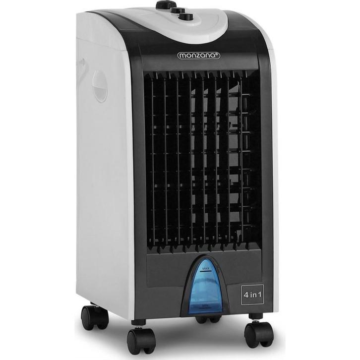 Mobiele Aircooler Monzana Luchtkoeler - Wit Zwart, Witgoed en Apparatuur, Airco's, Nieuw, Staande ventilator, Minder dan 60 m³