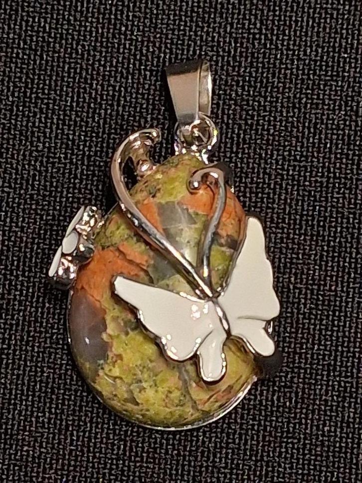 druppelvorm hanger unakiet, Sieraden, Tassen en Uiterlijk, Kettinghangers, Nieuw, Steen of Mineraal, Zilver, Met edelsteen, Ophalen of Verzenden