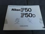 Nikon F 50 en F50 D camera gebruiksaanwijzing, Ophalen of Verzenden, Zo goed als nieuw, Spiegelreflex, Nikon