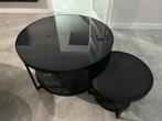 Tweedelige glazen salontafel., Ophalen, 100 tot 150 cm, 50 tot 100 cm, Zo goed als nieuw