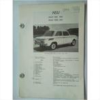 NSU Prinz 1000 1000L Vraagbaak losbladig 1965 #2 Nederlands, Ophalen of Verzenden, Gelezen, Overige merken