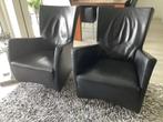 Montis Windy Fauteuils - Zwart Leer, Huis en Inrichting, Fauteuils, Gebruikt, Ophalen of Verzenden, 50 tot 75 cm, Leer