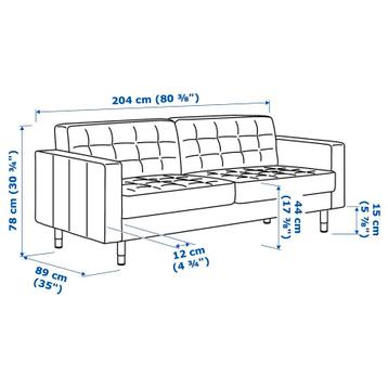 IKEA Landskrona driezits bank en poef/hocker - afbeelding 6