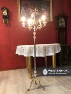 Staande lamp kristallen kroonluchter vloerlamp antiek goud, Huis en Inrichting, Lampen | Vloerlampen, 100 tot 150 cm, Ophalen of Verzenden