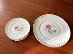 vintage retro antieke gebakschaal met 6 gebaksbordjes, Ophalen of Verzenden