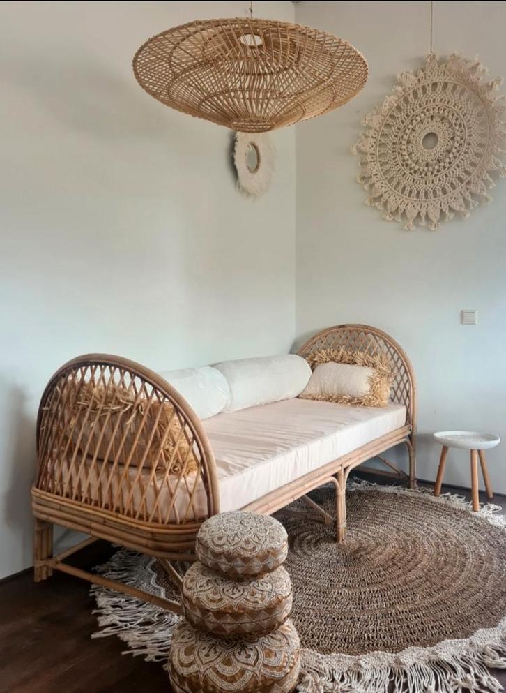 Stijlvolle Daybed Unik, Huis en Inrichting, Slaapkamer | Bedden, Nieuw, Eenpersoons, 80 cm, 200 cm, Hout, Beige, Ophalen