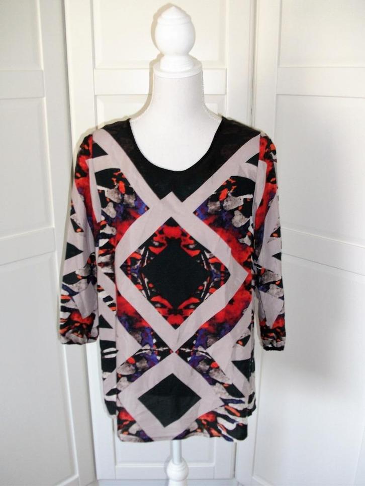 Imitz nieuwe print tuniek top, maat 38 M (kan ook voor L), Kleding | Dames, Blouses en Tunieken, Nieuw, Maat 38/40 (M), Zwart