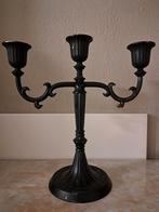 Zwarte kandelaar voor 3 kaarsen - 26 cm hoog, Ophalen of Verzenden, Overige materialen