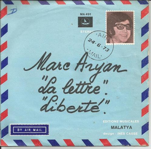 Marc Aryan - La lettre / Liberté, Cd's en Dvd's, Vinyl Singles, Single, Pop, 7 inch, Verzenden