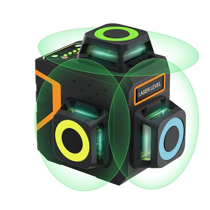 3D Laser Level 360 Zelfnivellerend - Groene Straal, Doe-het-zelf en Verbouw, Meetapparatuur, Nieuw, Afstand, Verzenden