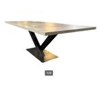 Industriële Eettafel met V poot | 240x100x 76cm | Betonlook, 200 cm of meer, Rechthoekig, Ophalen of Verzenden, Zo goed als nieuw