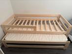 Natural wood trundle bed, Huis en Inrichting, Slaapkamer | Bedden, Ophalen, 90 cm, Eenpersoons, Zo goed als nieuw