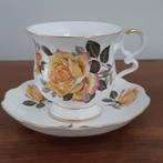 Royal Ascot theekop en schotel Yellow Rose, Ophalen of Verzenden, Zo goed als nieuw, Porselein, Kop en/of schotel