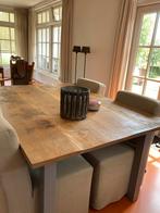 Eettafel met eikenhouten tafelblad, rechthoekig, 4 personen, Ophalen, Gebruikt, 100 tot 150 cm, Eikenhout