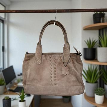 Manfield Tas Universele Maat Beige Bruin Leer beschikbaar voor biedingen