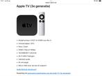 Apple TV 3e generatie (A1469) met afstandsbediening, Ophalen of Verzenden, Gebruikt, HDMI, Zonder harde schijf
