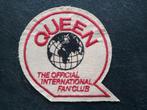 Queen vintage off. international fanclub shaped patch qu21, Gebruikt, Kleding, Verzenden