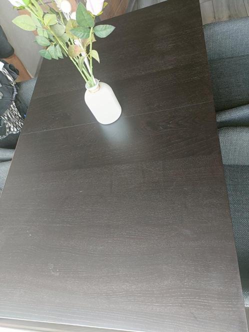 Uitschuifbare eettafel Bjursta Ikea Zwartbruin, Huis en Inrichting, Tafels | Eettafels, Gebruikt, 50 tot 100 cm, 100 tot 150 cm