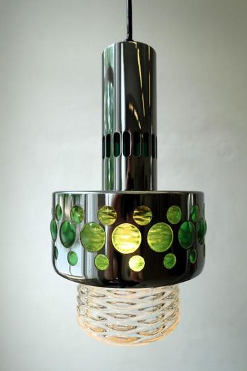 Vintage hanglamp Space Age chroom groen beschikbaar voor biedingen