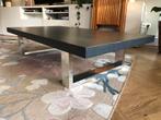 Salontafel als nieuw! Hout met roestvrij staal onderstel, Ophalen, 100 tot 150 cm, Italian design, 50 tot 100 cm