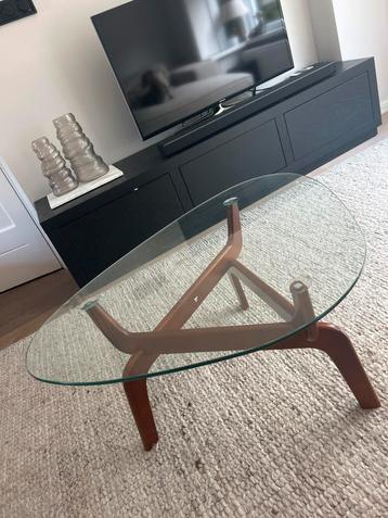 Salontafel ovaal kwantum glas & hout beschikbaar voor biedingen