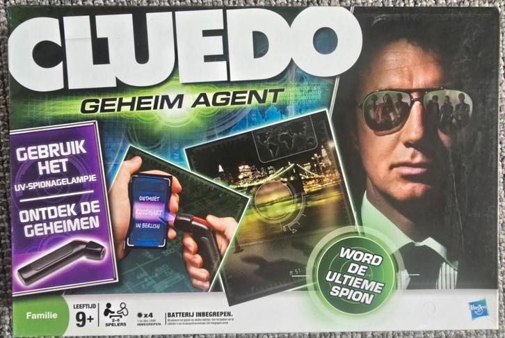 Cluedo Geheim Agent, Hobby en Vrije tijd, Gezelschapsspellen | Bordspellen, Zo goed als nieuw, Een of twee spelers, Drie of vier spelers