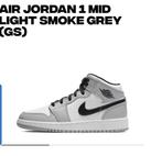 nike air jordan 1 mid light smoke grey, Ophalen of Verzenden, Zo goed als nieuw, Sneakers of Gympen, Nike