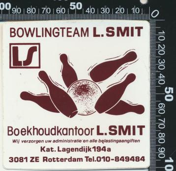 Sticker: Boekhoudkantoor Smit - Bowlingteam Smit - Rotterdam beschikbaar voor biedingen