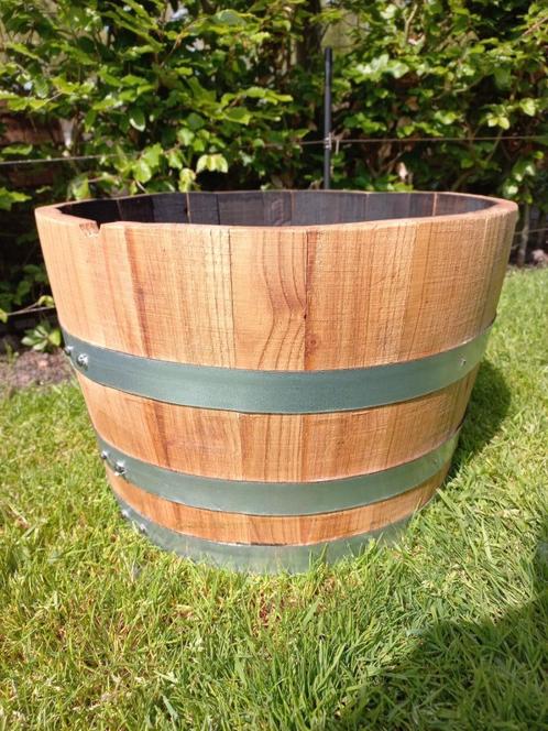 Kastanjehouten Vat Bloembak 4 soorten 30/55/75/75 hoog, Tuin en Terras, Bloembakken en Plantenbakken, Nieuw, Hout, Balkon, Tuin